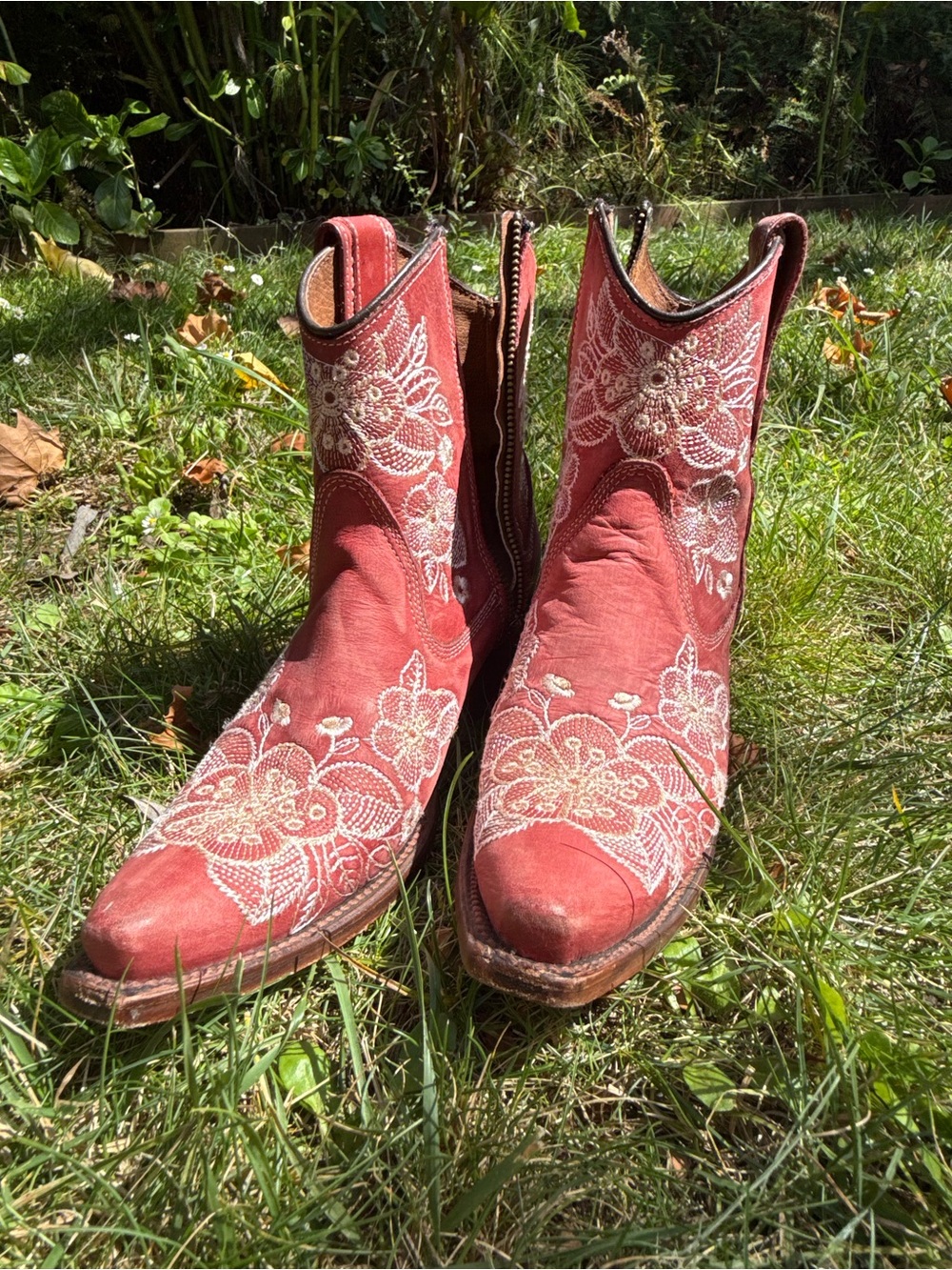 Women’s Coral Embroidered Western Ankle Boots - Picture 2 of 5